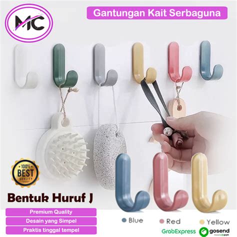 Jual Gantungan Kait Tempel Dinding Hook Serbaguna Model J Kail