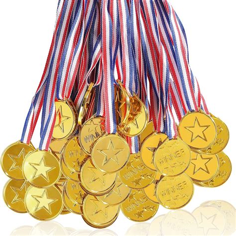 Jiejoys 100 Pieces Gold Plastic Winner Medals For Awards