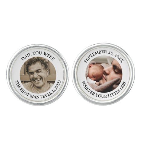 Personalized Father Of The Bride Photo Cufflinks Zazzle Father Of