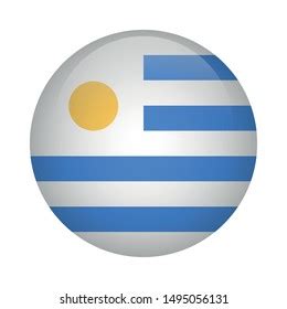 Uruguayan Round Flag Icon Uruguay Stock Vector Royalty Free