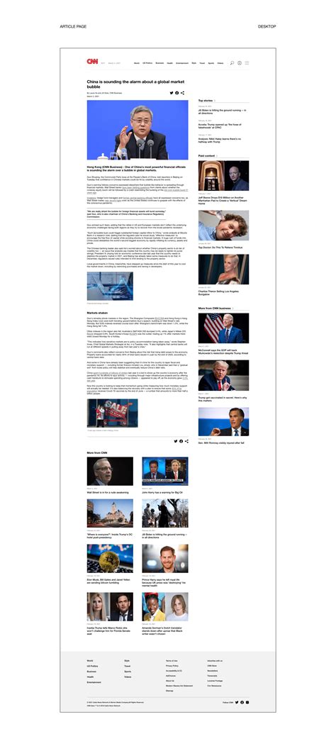 redesign  cnn news website  behance