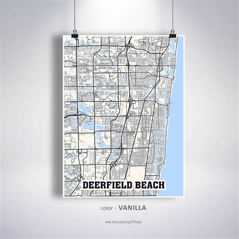 Deerfield Beach Map Print Deerfield Beach City Map Florida | Etsy