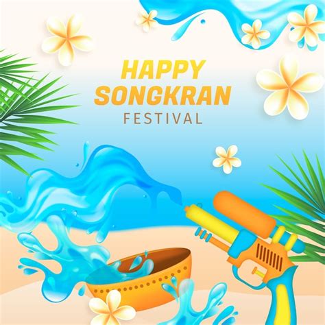 Premium Vector Realistic Songkran Illustration