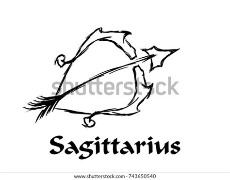 Hand Drawn Sagittarius Zodiac Sign Sketch Stock Vector Royalty Free