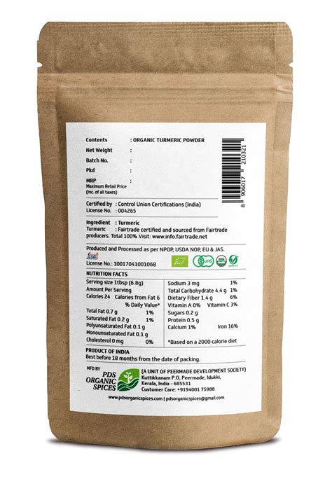 TRUBIO FAIRTRADE ORGANIC TURMERIC POWDER IN POUCH 300gms Bioriginonline