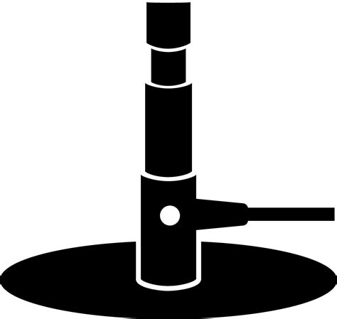 Laboratory Bunsen Burner In Black And White Color Vector Art