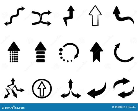 Black Arrow Icons Set Stock Vector Illustration Of Back