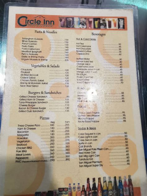 Menu At Roberto S Restaurant Iloilo City Jm Basa St