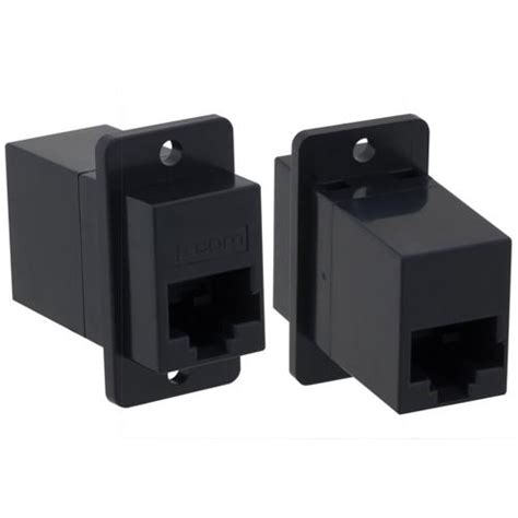 Modular Coupler Rj45 8x8k Cat 3 Straight 30µ Black Ecf5048sk Bk