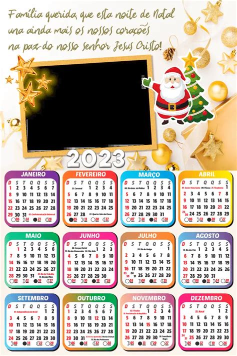 Calendário 2023 Frase De Natal Família Querida Moldura Png Imagem Legal