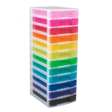 Really Useful Rainbow Plastic Drawer Tower Departments Diy At Bandq