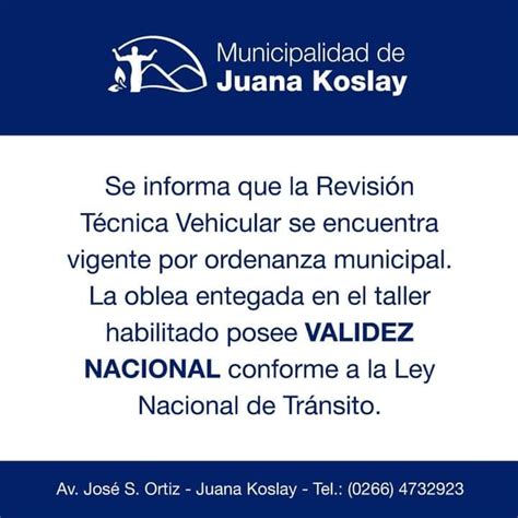 La Verificación Técnica Vehicular vigente posee VALIDEZ NACIONAL