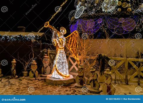 Christmas Angel with the Trumpet. Symbol of Christmas Stock Image ...