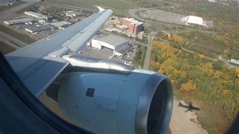 Air Canada Airbus A Engine View Push Back Taxi And Take Off At