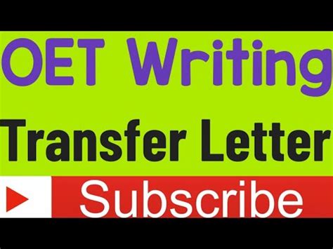 OET Transfer Letter Format How To Write An OET Transfer Letter OET