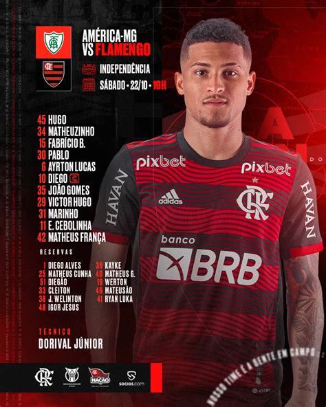 SAIU Flamengo divulga escalação para jogo contra o América MG Coluna