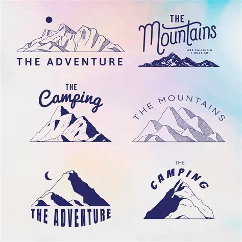 mountain badges set royalty  vector