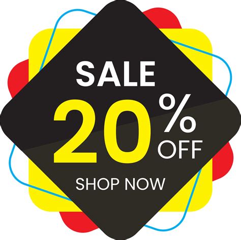 20 Percent Off Discount Stickers Set For Shop Free Vector 20336615