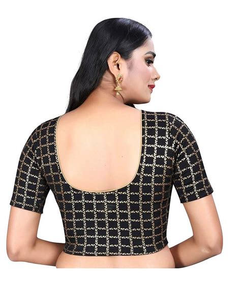 Black Lycra Stretchable Readymade Blouse Adiva Lifestyle Private