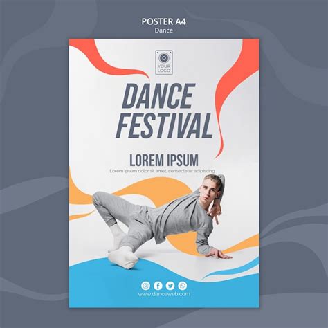 Free Psd Poster Template For Dance Festival With Performer