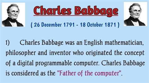 Charles Babbage Essay In English Charles Babbage Biography Babbage