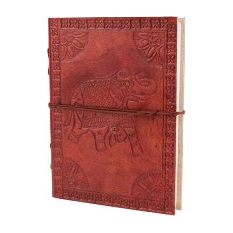 Ajuny Leather Journal Writing Notebook Genuine Leather Bound Elephant