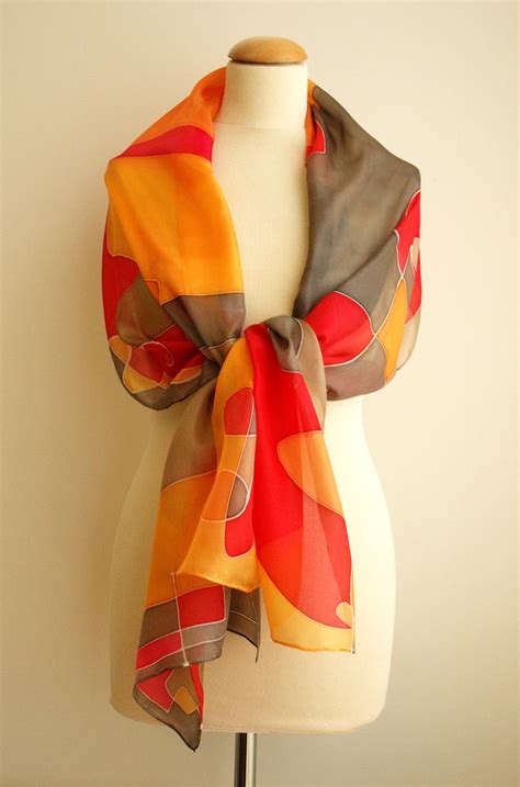 Hand Painted Silk Scarf Silk Scarf Hand Painted Silk Etsy