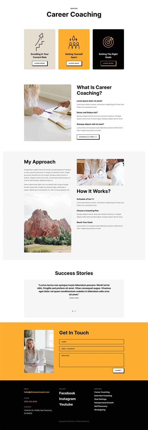 Get a Free Career Coach Layout Pack for Divi