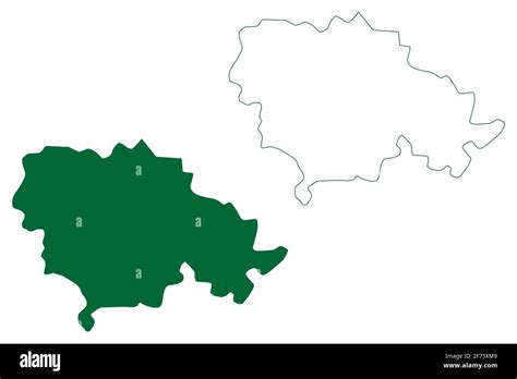 Rohtak district (Haryana State, Republic of India) map vector illustration, scribble sketch ...