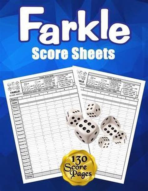 Farkle Score Sheets Large Score Pads For Scorekeeping Blue