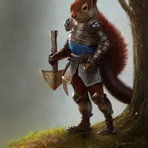 A Squirrel Warrior Dressed With A Knight Armor Justin Stable Diffusion