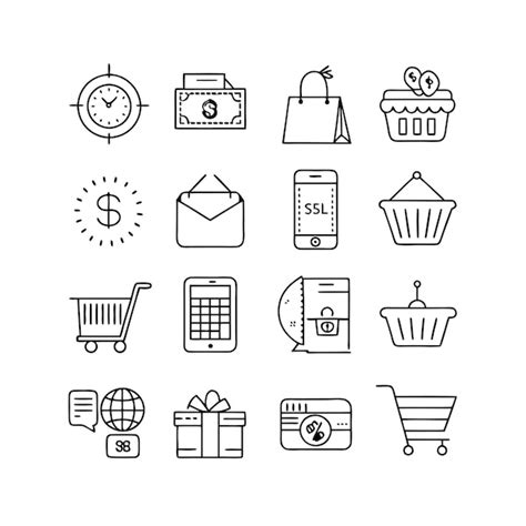 Ecommerce And Shopping Icon Set Vector Illustration Premium Ai