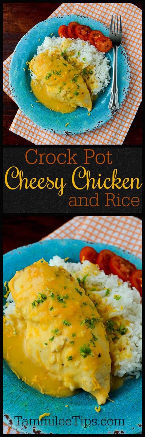 Slow Cooker Crock Pot Cheesy Chicken And Rice Recipe Tammilee Tips