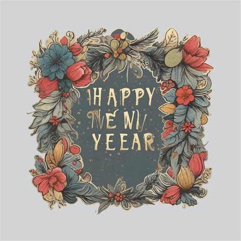 Premium Vector Happy New Year Modern Textural T Shirt Sticker Happy