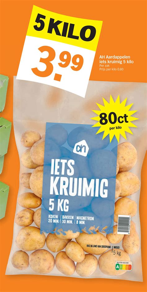 AH Aardappelen Iets Kruimig 5 Kilo Promotie Bij Albert Heijn