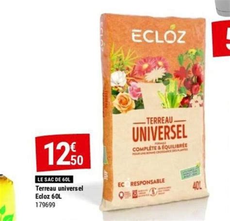 Promo LE SAC DE 60L Terreau Universel Ecloz 60L Chez Gamm Vert