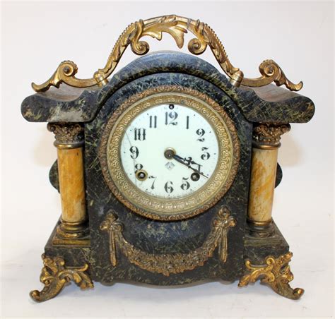 Bid Now Antique Ansonia Cast Iron Mantel Clock December