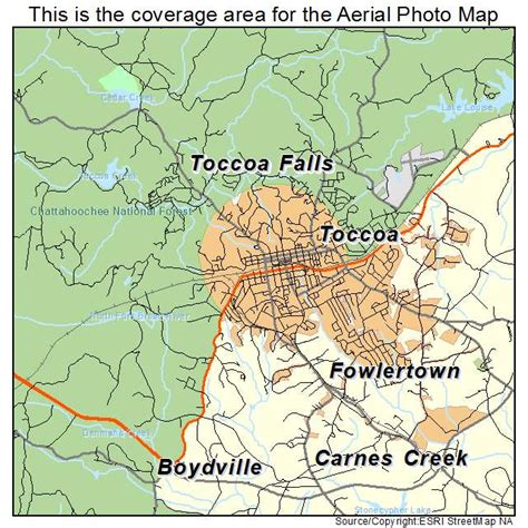 Aerial Photography Map of Toccoa, GA Georgia