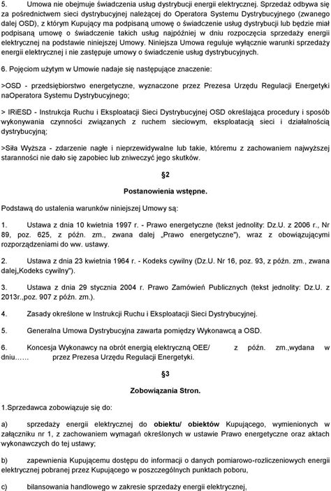 UMOWA SPRZEDAŻY ENERGII ELEKTRYCZNEJ NR PDF Free Download