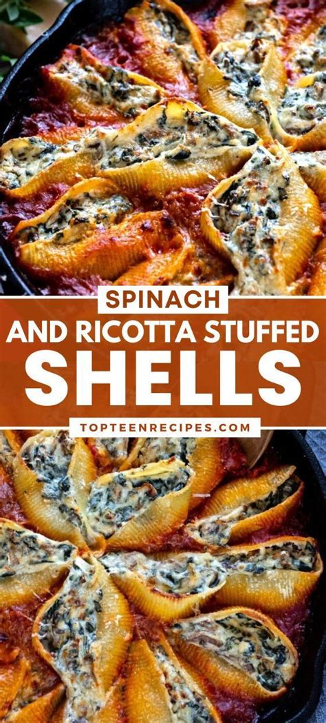 Spinach And Ricotta Stuffed Shells Recipe In Jumbo Shell