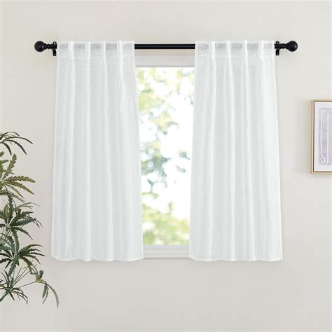 Amazon Nicetown White Sheer Curtains Inches Long For Bedroom