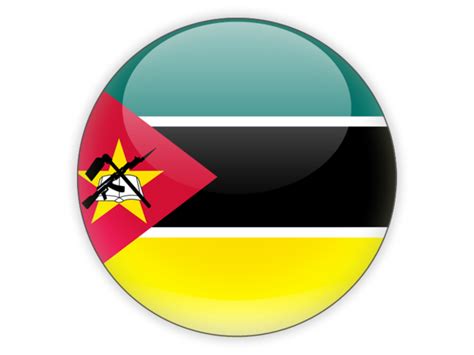 Round icon. Illustration of flag of Mozambique