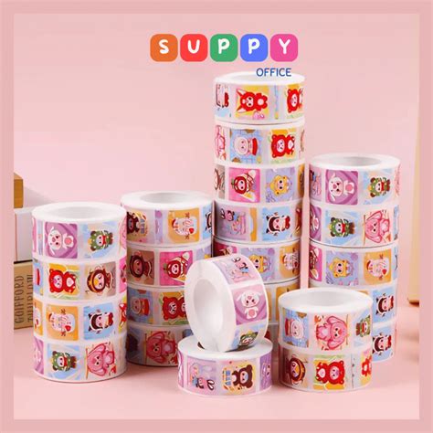 Roll Of 500 Stickers BabyThree Hot Trend Cute Capybara Labubu Suppy Shopee Philippines