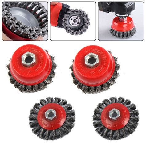 Pcs Twist Knot Semi Flat Wire Wheel Cup Brush Set Kit For Mm Angle