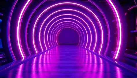Premium AI Image | Neon lights in bright pink shape in futuristic room