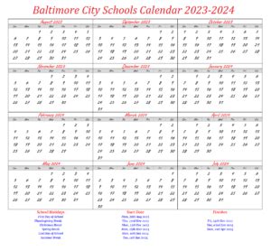 Baltimore City Public Schools Calendar 2023-2024 - My School District ...