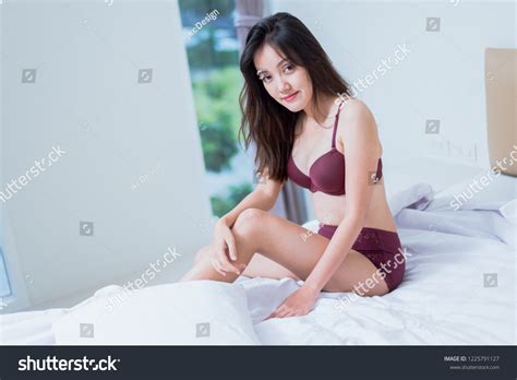 Sexy Asian Woman Lingerie Sitting On Stock Photo Edit Now 1225791127