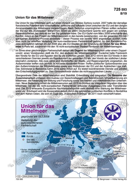 Union F R Das Mittelmeer Zahlenbilder Politik Sekundarstufe Ii