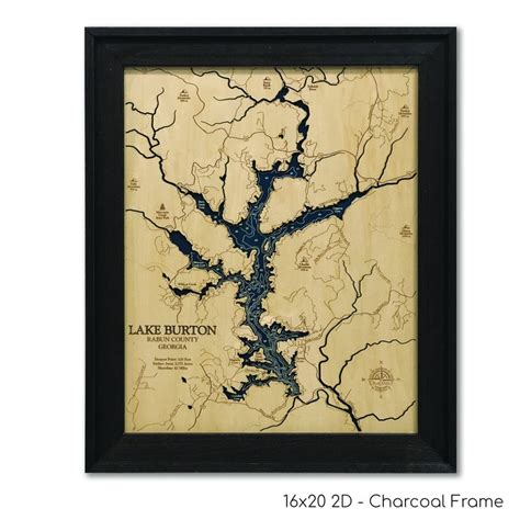 Lake Burton Lake Custom Wood Map Lake Map 3d Wall Art Etsy