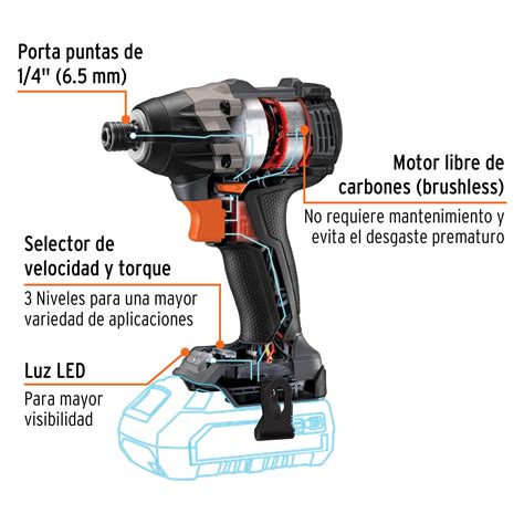 MAX 20DS Destornillador impacto inalámbrico Truper MAX 20V s batería 101406